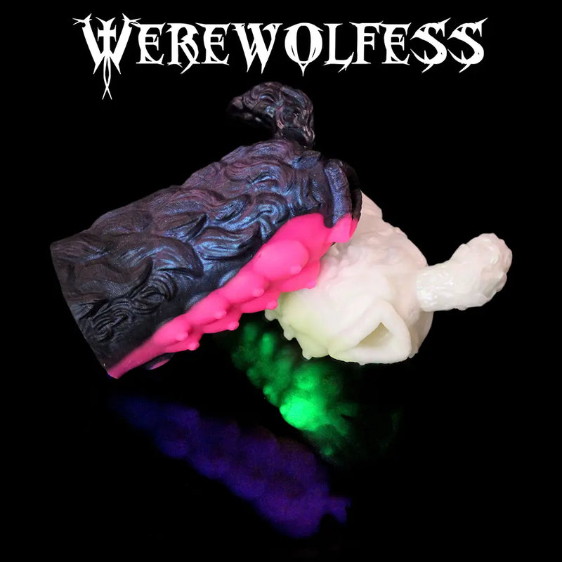 Werewolfess fantasy silicone masturbators in Heroic and Legendary colours with sculpted fur, tail and glow effects