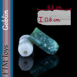 Goblin fantasy silicone mini stroker for early bottom growth, measuring 6.8 cm long with a 0.8 cm opening