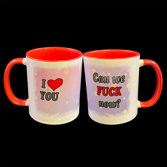 Love Smiths romantic novelty mug with coloured handle and interior