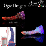 Ogredragon Mammoth Volcano Pride silicone dildo with rainbow volcanic pour