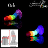 Ork Herculean rainbow silicone fantasy dildo with medium firmness