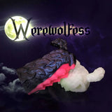 Werewolfess character artwork in pearlescent green, blue and purple, inspired by the fantasy silicone masturbator