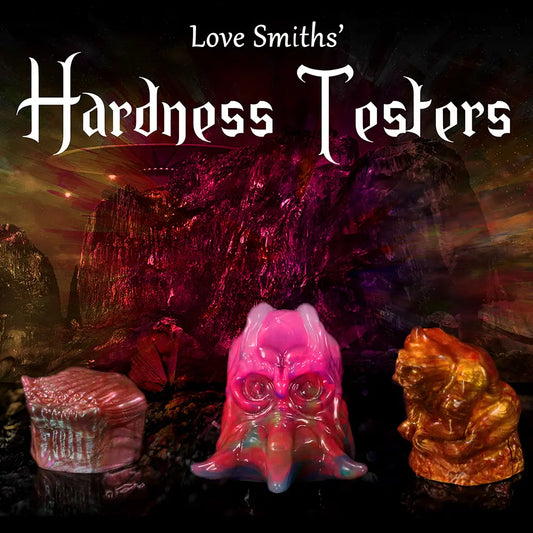 Fantasy silicone hardness tester set with soft medium and firm samples by Love Smiths