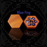 Blå Fog acrylic tärningar set med himmel blå och vit caster-inspired design