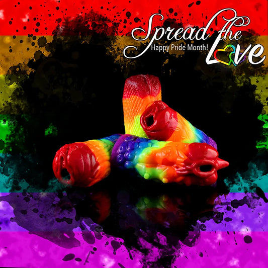 Layered Pride rainbow silicone masturbators handmade by Love Smiths