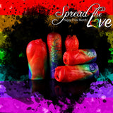 Volcano Pride rainbow silicone masturbators handmade by Love Smiths