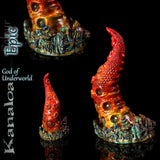 Kanaloa macka silikonowe dildo fantasy w Epic kolor blend z różowy i fioletowy tony i teksturowany przyssawka detale along trzon.