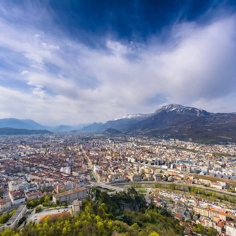Fågelperspektiv över Grenoble