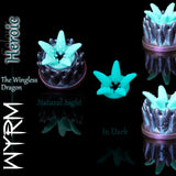 Fantasy Grinder Wyrm in Heroic colour, silicone grinder and mini-stroker with blue-green glow tentacles and metallic dragon texture