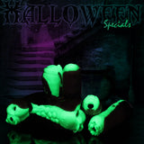 Glow-in-the-dark Halloween fantasy strokers in green purple and black colours