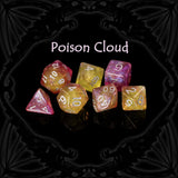 Poison Cloud grön acrylic tärningar set för rogues alchemists och tabletop RPG players