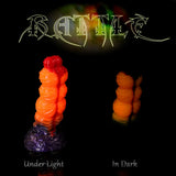 Fantasy Rattle Halloween silicone dildo with seasonal colour pour