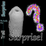 Surprise custom-colour Troll fantasy masturbator shown as a detailed 3D model with layered scales and textured opening