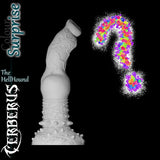 Cerberus-HellHound-Fantasy-Silikondildo in der Surprise-Farboption mit geheimnisvollem individuellem Guss und Monsterstruktur
