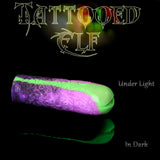 Tattooed Elf Halloween fantasy masturbator with spooky colour pour